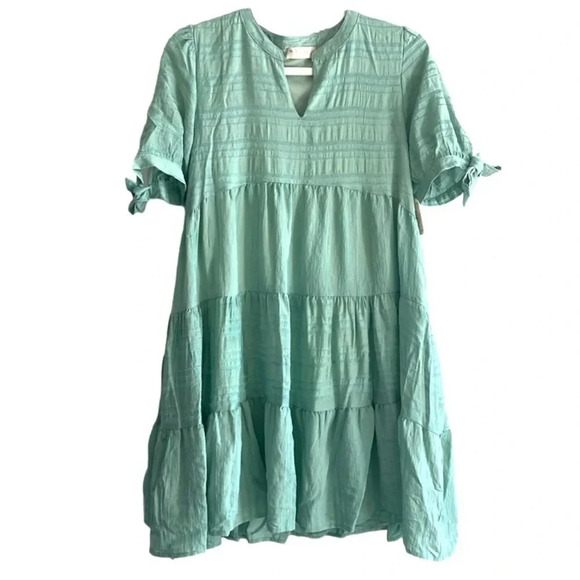 Altar’d State light green short sleeved dress Tiered Flowy Women’s size S NWT - Picture 1 of 12
